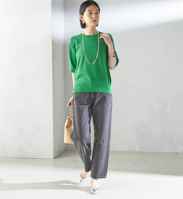 SHIPS for women「〈接触冷感 / 手洗い可能〉アイスコットン ショート スリーブ プルオーバー」|ニット・セーター|