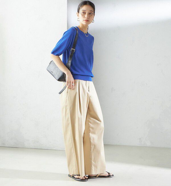 SHIPS for women「〈接触冷感 / 手洗い可能〉アイスコットン ショート スリーブ プルオーバー」|ニット・セーター|