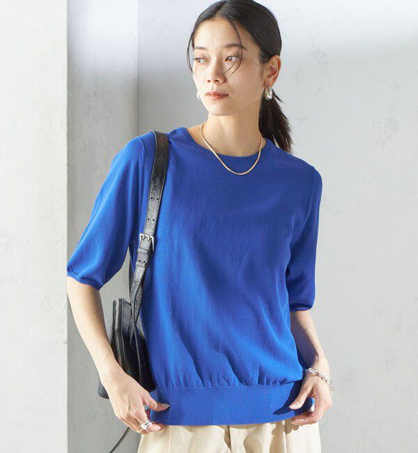 SHIPS for women「〈接触冷感 / 手洗い可能〉アイスコットン ショート スリーブ プルオーバー」|ニット・セーター|