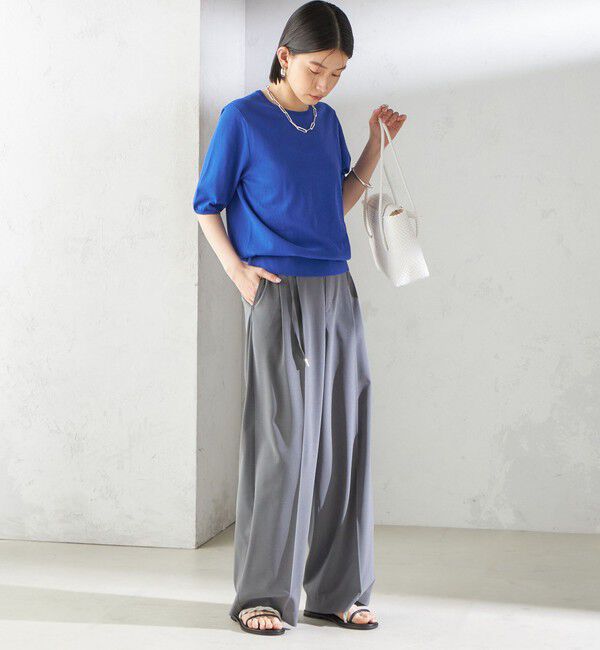 SHIPS for women「〈接触冷感 / 手洗い可能〉アイスコットン ショート スリーブ プルオーバー」|ニット・セーター|