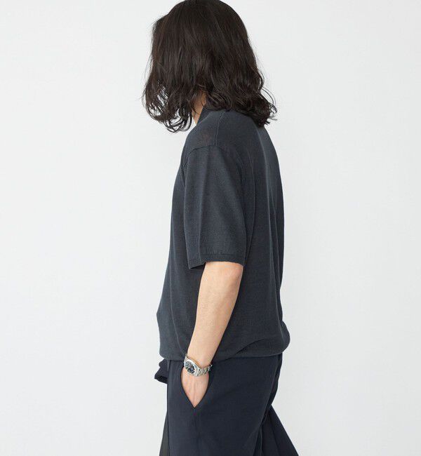 SHIPS「SHIPS:〈手洗い可能〉12ゲージ イタリー リネン ニット ポロ ショートスリーブ」|ポロシャツ|