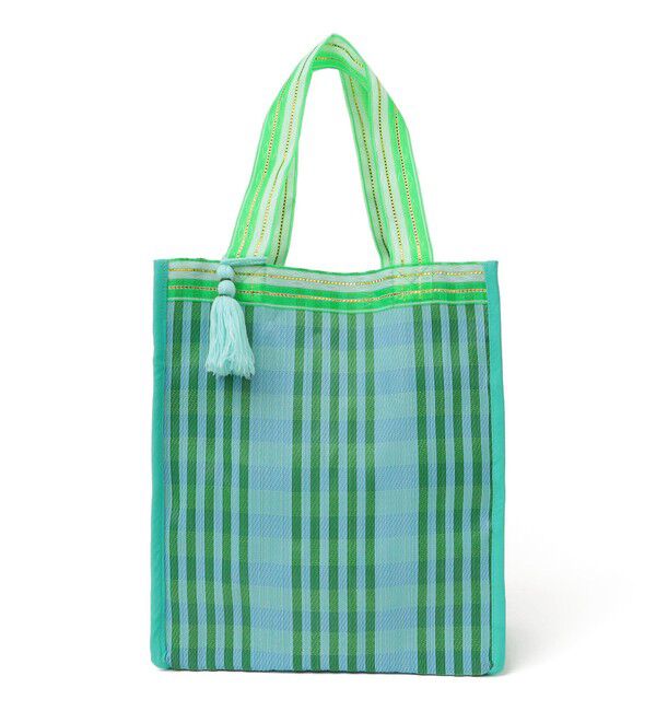 SHIPS for women「Arawali:メッシュ &times; ブロック プリント バッグ」|トートバッグ|