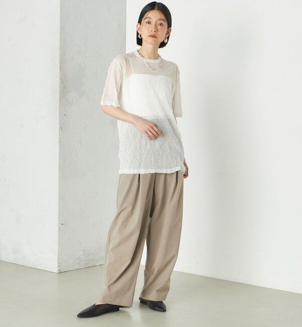 SHIPS for women「《予約》Wai＋:〈手洗い可能〉クリンクル シアー ショート スリーブ プルオーバー」|ニット・セーター|