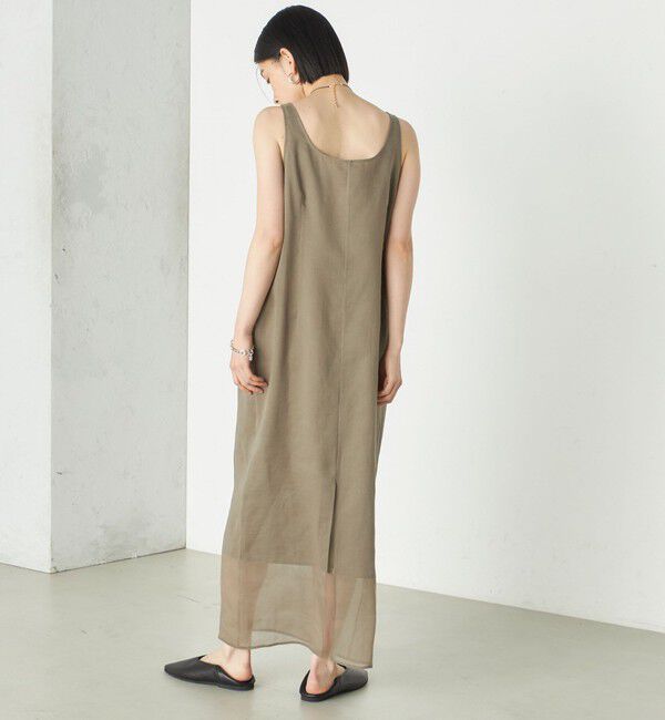 SHIPS for women「《予約》Wai＋:〈手洗い可能〉オーガンジー ノースリーブ 2WAY ワンピース」|ワンピース|