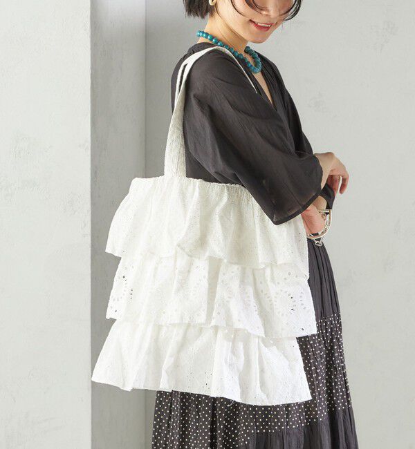 SHIPS for women「RAJAT:シフリー 刺繍 トート」|トートバッグ|ライトホワイト