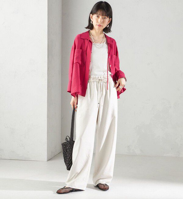 SHIPS for women「〈手洗い可能〉シアー シルク混 オープンカラー シャツ」|シャツ・ブラウス|