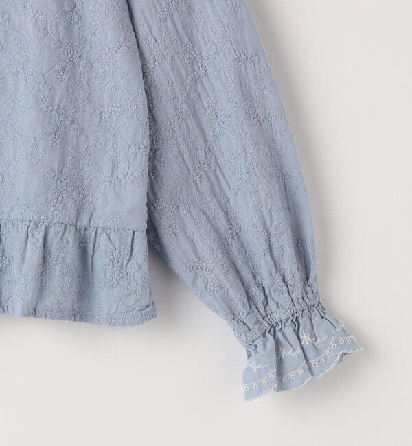 SHIPS KIDS「SHIPS KIDS:140～150cm /刺繍 フリルカラー ブラウス」|シャツ・ブラウス|