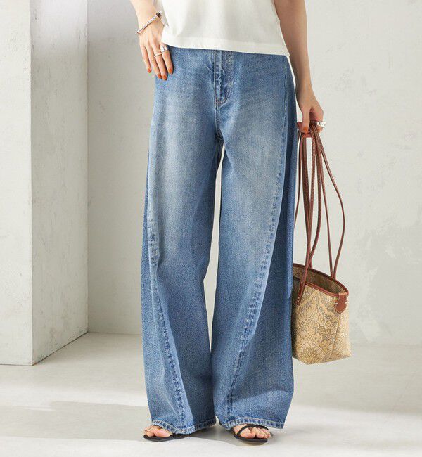 SHIPS for women「【SHIPS別注】BIT BLUE:バレル レック デニム パンツ」|デニム|ブルー