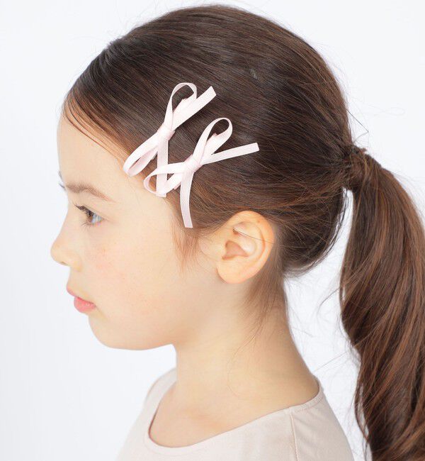 SHIPS KIDS「SHIPS KIDS:サテン リボン デザイン ヘアクリップ 2コセット」|その他|