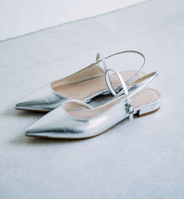 quaranciel「quaranciel: ポインテッド スリングバック フラット パンプス」|パンプス|