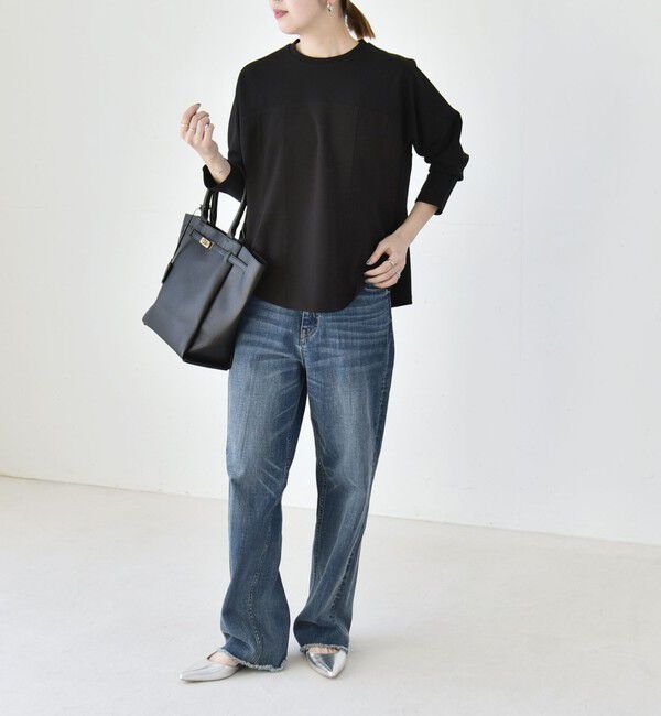 quaranciel「quaranciel:〈洗濯機可能〉カットジョーゼット ドッキング コルセット プルオーバー」|Tシャツ・カットソー|