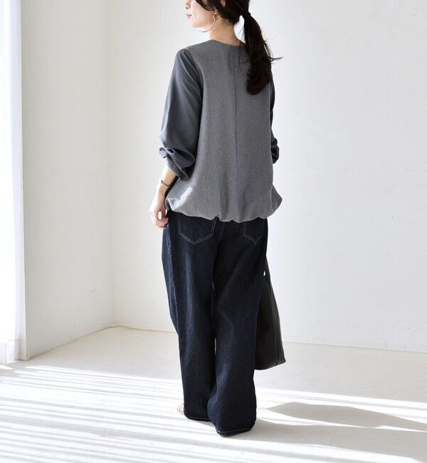 quaranciel「quaranciel:〈洗濯機可能〉Vネック ブラウス & Iライン スカート セットアップ」|ワンピース|