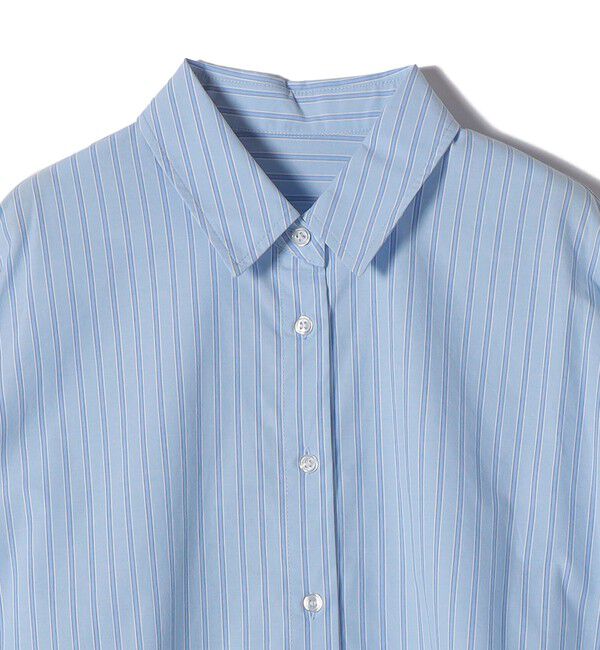 SHIPS Colors 「SHIPS Colors:〈手洗い可能〉カラー ストライプ クロップド シャツ」|シャツ・ブラウス|