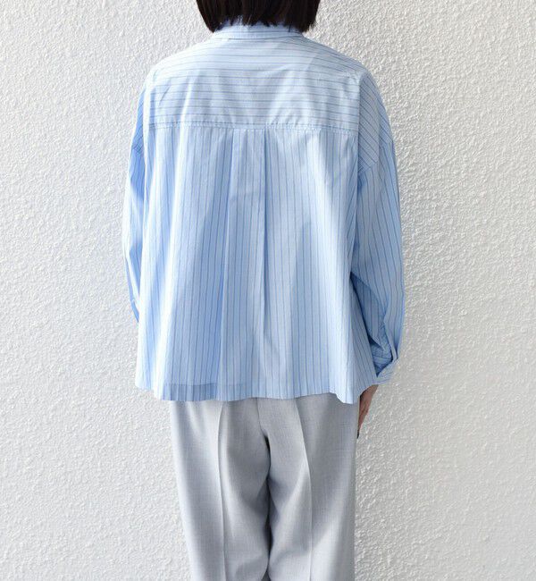 SHIPS Colors 「SHIPS Colors:〈手洗い可能〉カラー ストライプ クロップド シャツ」|シャツ・ブラウス|