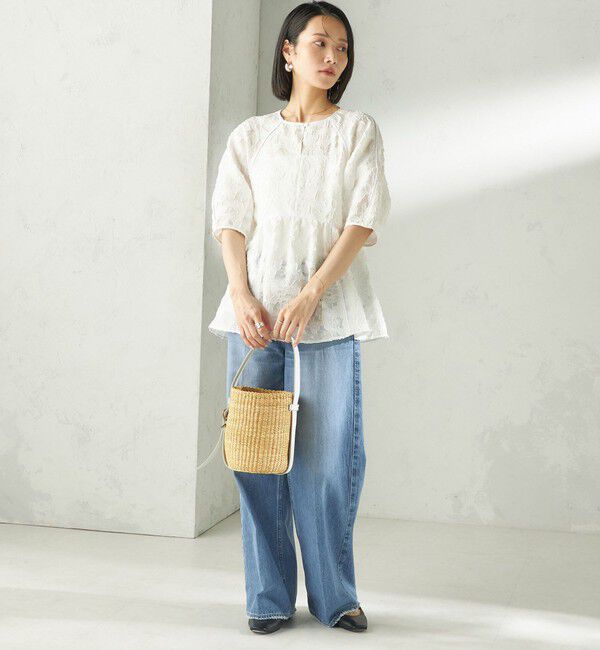 SHIPS for women「〈手洗い可能〉ジャカード ペプラム ブラウス」|シャツ・ブラウス|