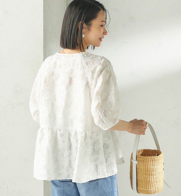 SHIPS for women「〈手洗い可能〉ジャカード ペプラム ブラウス」|シャツ・ブラウス|