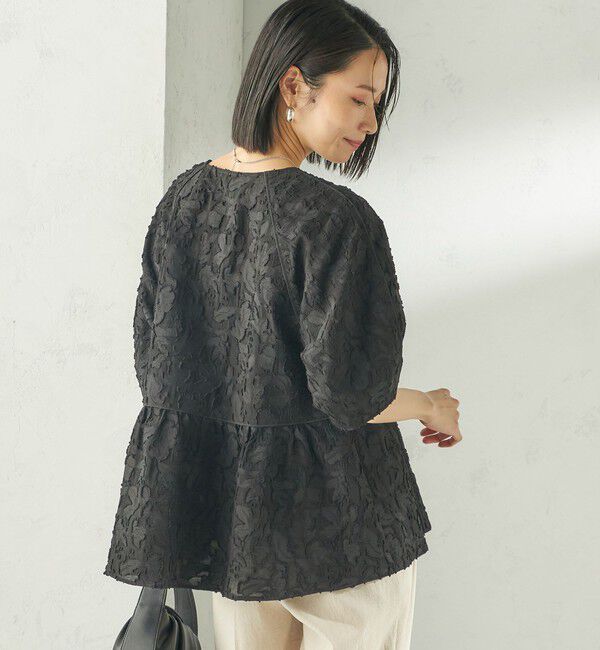 SHIPS for women「〈手洗い可能〉ジャカード ペプラム ブラウス」|シャツ・ブラウス|