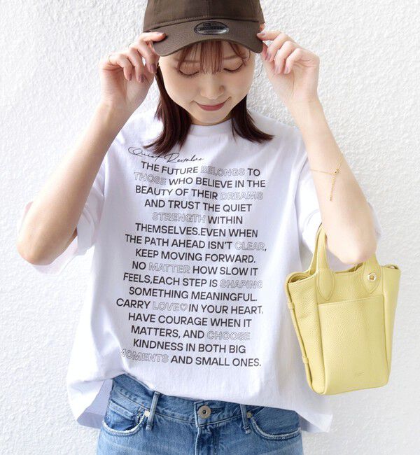 SHIPS for women「【WEB限定】バック タック ショート スリーブ ロゴ プリント TEE」|Tシャツ・カットソー|