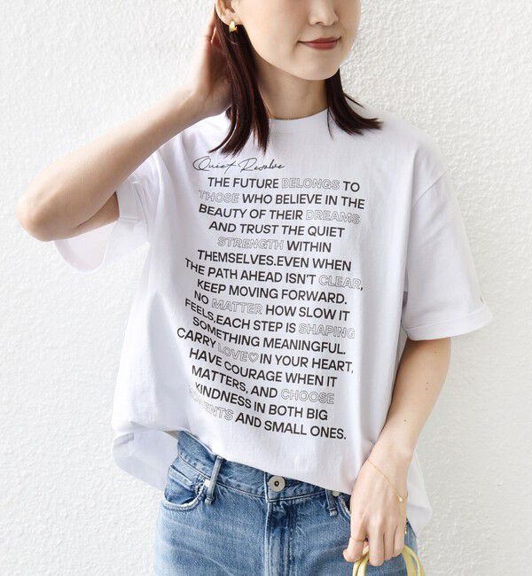 SHIPS for women「【WEB限定】バック タック ショート スリーブ ロゴ プリント TEE」|Tシャツ・カットソー|