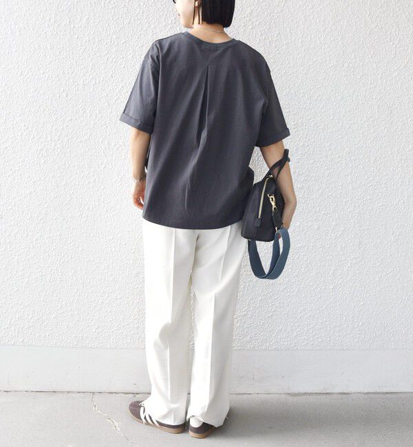 SHIPS for women「【WEB限定】バック タック ショート スリーブ ロゴ プリント TEE」|Tシャツ・カットソー|