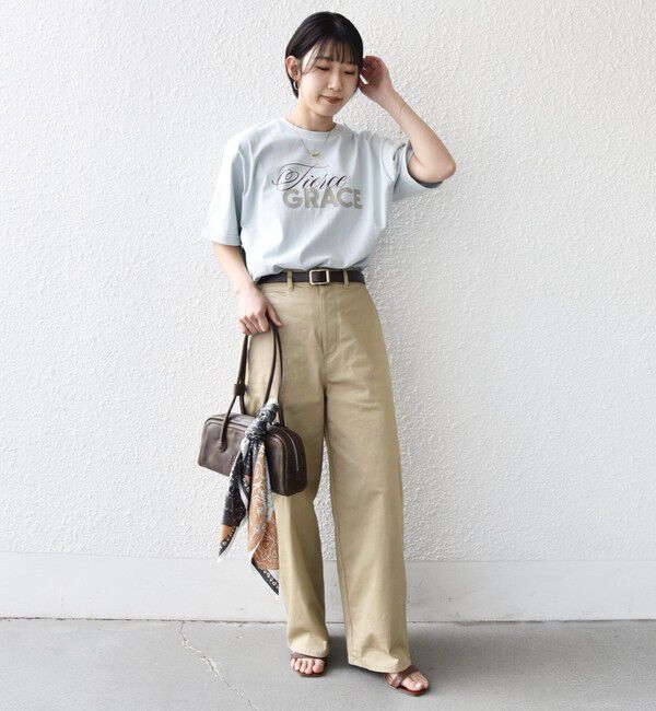 SHIPS for women「【WEB限定】バック タック ショート スリーブ ロゴ プリント TEE」|Tシャツ・カットソー|