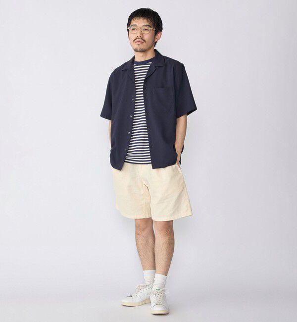 SHIPS「SHIPS: 〈MADE IN JAPAN〉Reflax(R) 5スリーブ オープンカラー シャツ」|シャツ・ブラウス|