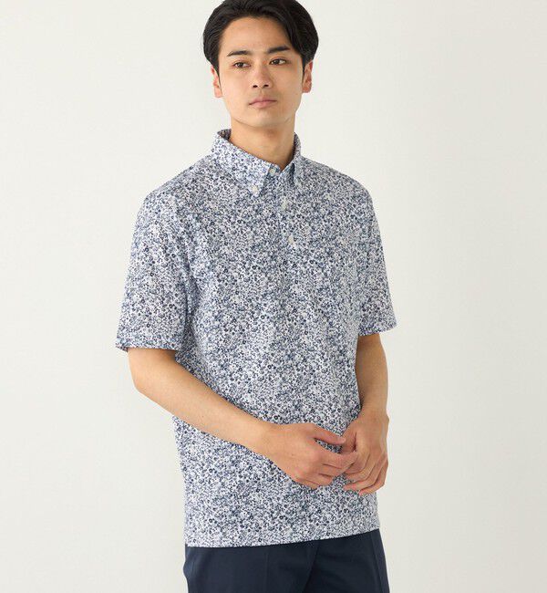 SHIPS Colors 「SHIPS Colors:〈吸水速乾〉カノコ プリント ボタンダウン ポロシャツ」|ポロシャツ|ネイビー