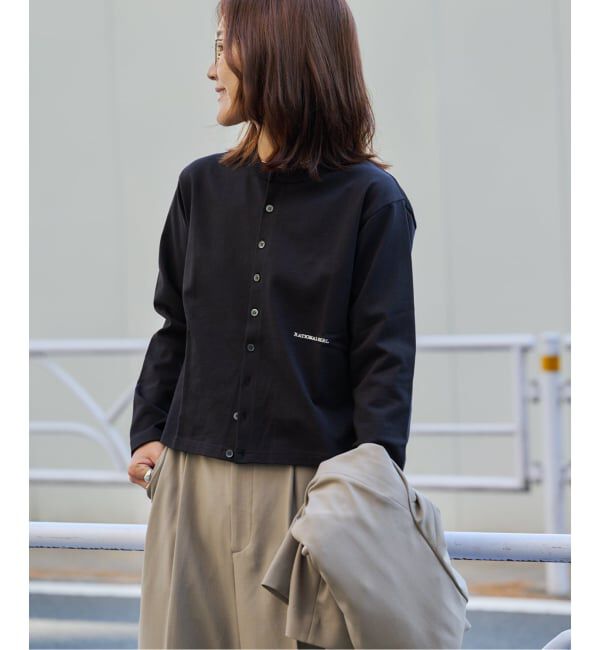 OUTDOOR PRODUCTS Usual Things「ロゴ刺繍コットンクルーネックカーディガン」|カーディガン|