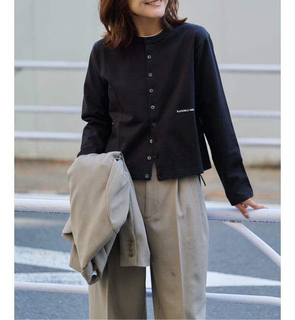 OUTDOOR PRODUCTS Usual Things「ロゴ刺繍コットンクルーネックカーディガン」|カーディガン|