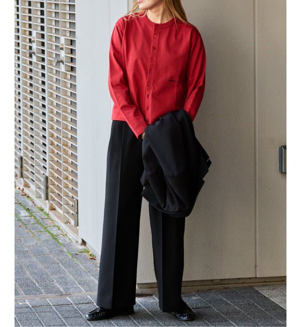 OUTDOOR PRODUCTS Usual Things「ロゴ刺繍コットンクルーネックカーディガン」|カーディガン|