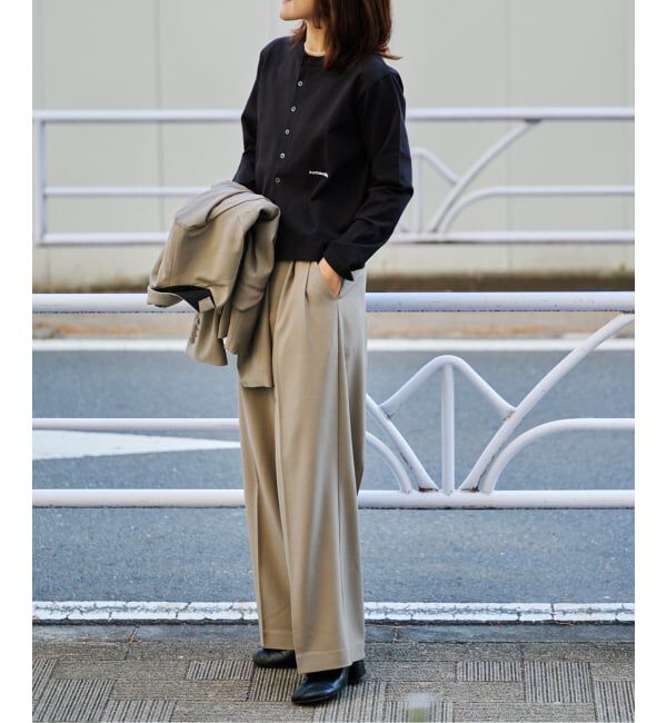 OUTDOOR PRODUCTS Usual Things「ロゴ刺繍コットンクルーネックカーディガン」|カーディガン|