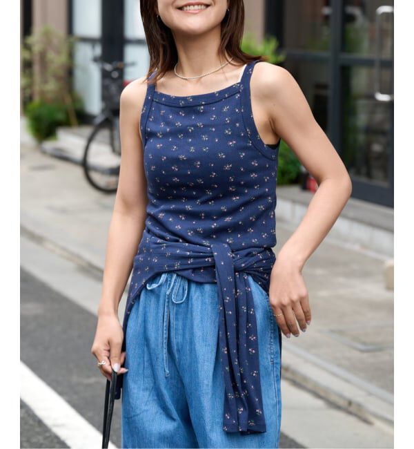 OUTDOOR PRODUCTS Usual Things「《予約》フラワーアイレットリブキャミソール」|キャミソール|
