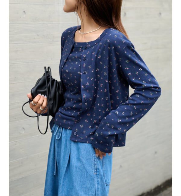 OUTDOOR PRODUCTS Usual Things「《予約》フラワーアイレットリブカーディガン」|カーディガン|