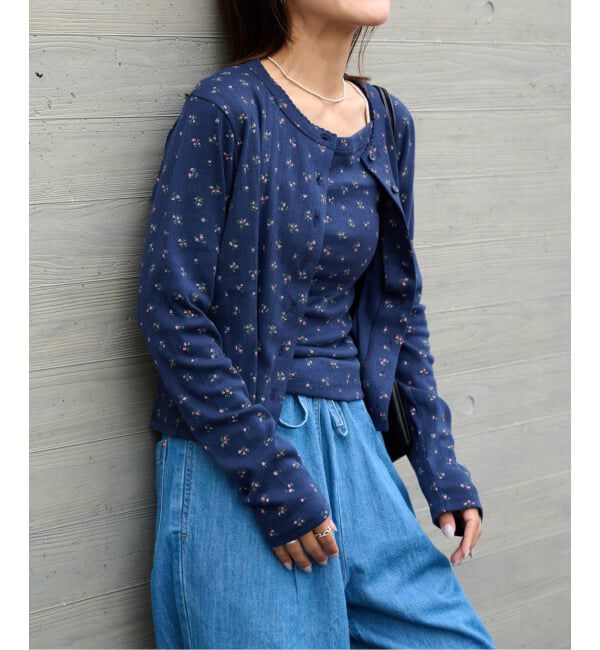 OUTDOOR PRODUCTS Usual Things「《予約》フラワーアイレットリブカーディガン」|カーディガン|