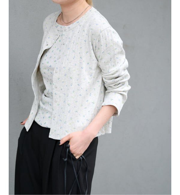 OUTDOOR PRODUCTS Usual Things「《予約》フラワーアイレットリブカーディガン」|カーディガン|