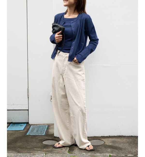 OUTDOOR PRODUCTS Usual Things「《予約》フラワーアイレットリブカーディガン」|カーディガン|