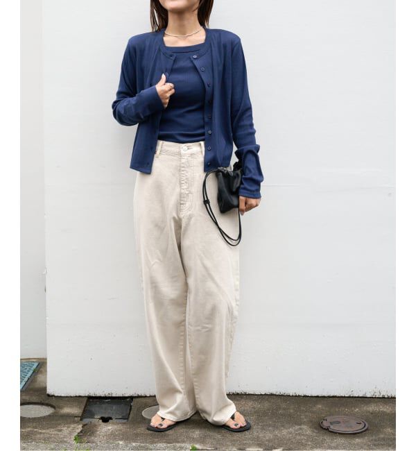 OUTDOOR PRODUCTS Usual Things「《予約》フラワーアイレットリブカーディガン」|カーディガン|