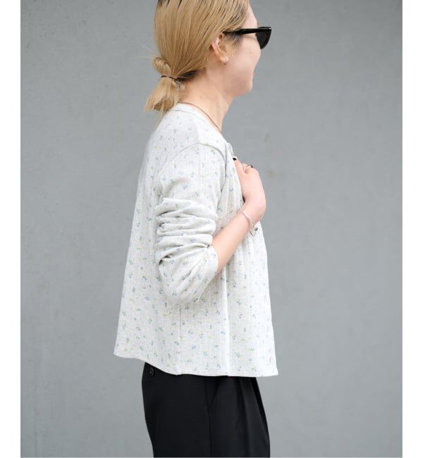 OUTDOOR PRODUCTS Usual Things「《予約》フラワーアイレットリブカーディガン」|カーディガン|