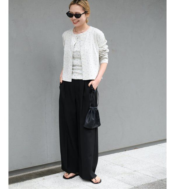 OUTDOOR PRODUCTS Usual Things「《予約》フラワーアイレットリブカーディガン」|カーディガン|