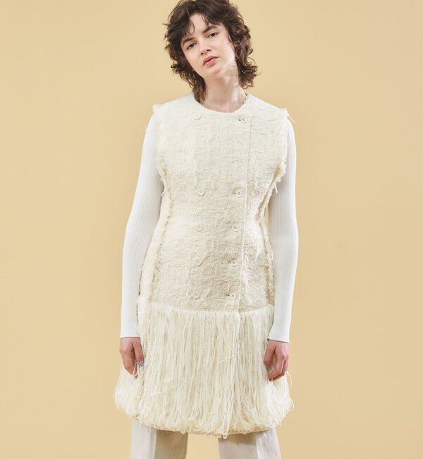 DES PRES「リンジラフツイード ロングジレ」|ベスト・ジレ|