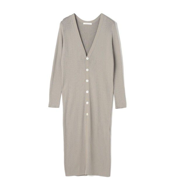 GALERIE VIE「ギザコットンリブ Vネックロングカーディガン」|カーディガン|15 グレー