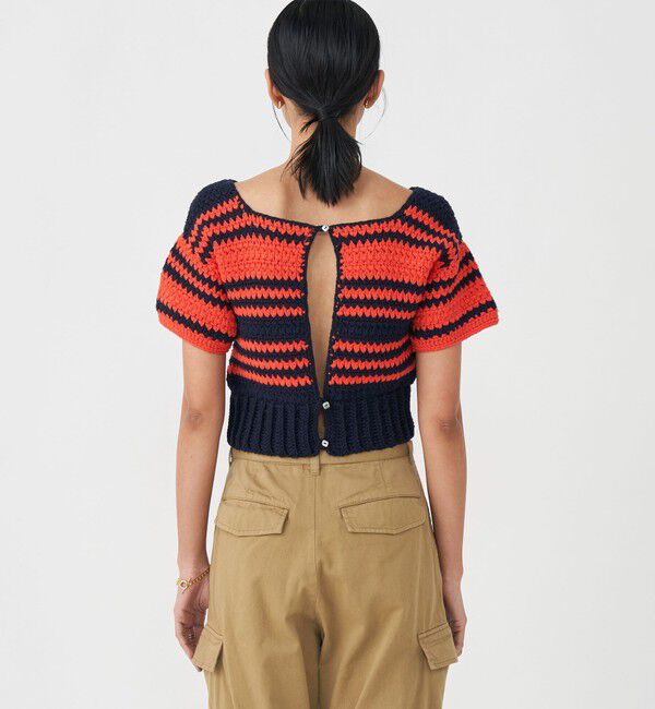 MACPHEE「コットンクロシェ 2-wayプルオーバー」|ニット・セーター|