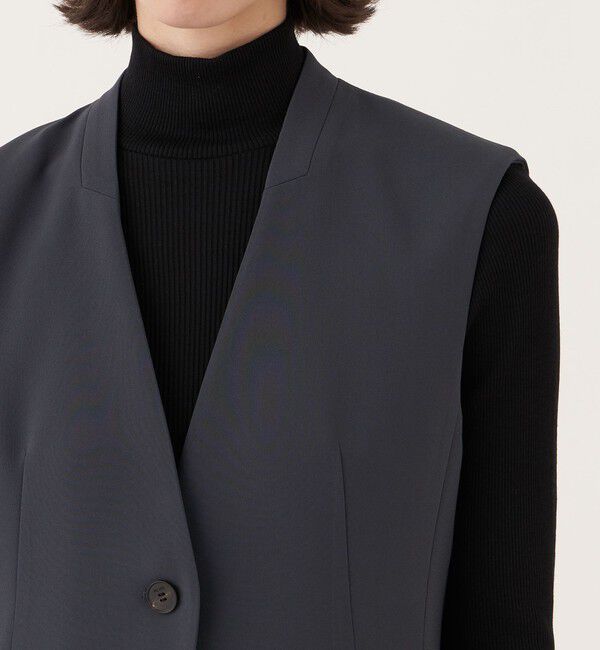 DES PRES「ライトダブルクロス ノーカラージレ」|ベスト・ジレ|