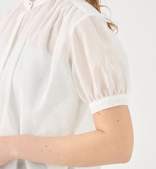 TOMORROWLAND collection「シルバードットプリント パフスリーブブラウス」|シャツ・ブラウス|