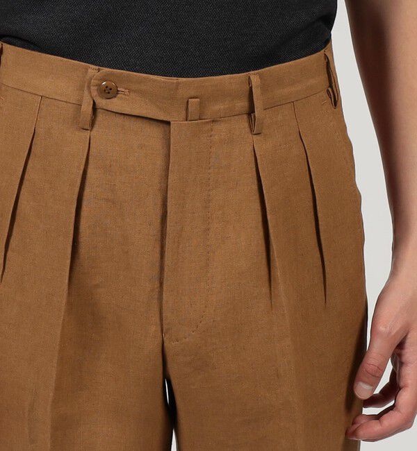 TOMORROWLAND MENS「ベルジャンリネン 2プリーツスラックス」|スラックス|