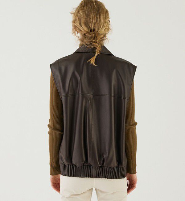 GALERIE VIE「ラムレザー スリーブレスブルゾン」|ブルゾン・スタジャン|