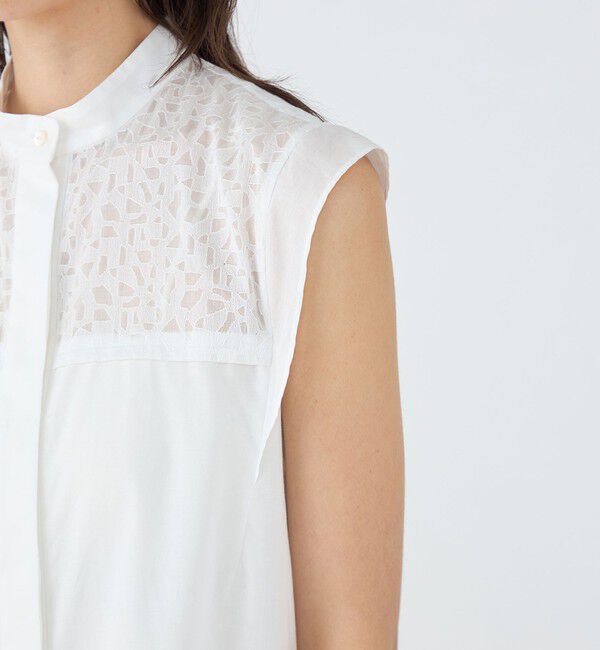 TOMORROWLAND collection「ジオメトリックエンブロイダリー バンドカラーブラウス」|シャツ・ブラウス|