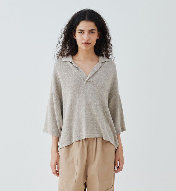 GALERIE VIE「リネンリリヤーン スキッパープルオーバー」|ニット・セーター|