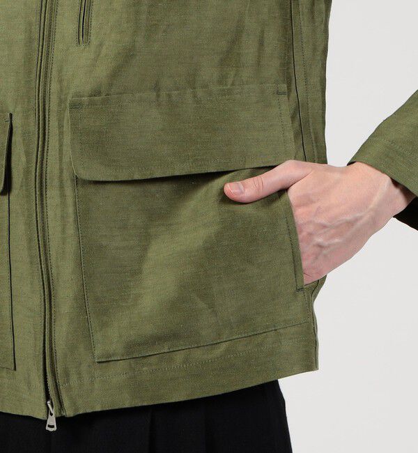 TOMORROWLAND MENS「リネンキュプラ ジップアップブルゾン」|ブルゾン・スタジャン|
