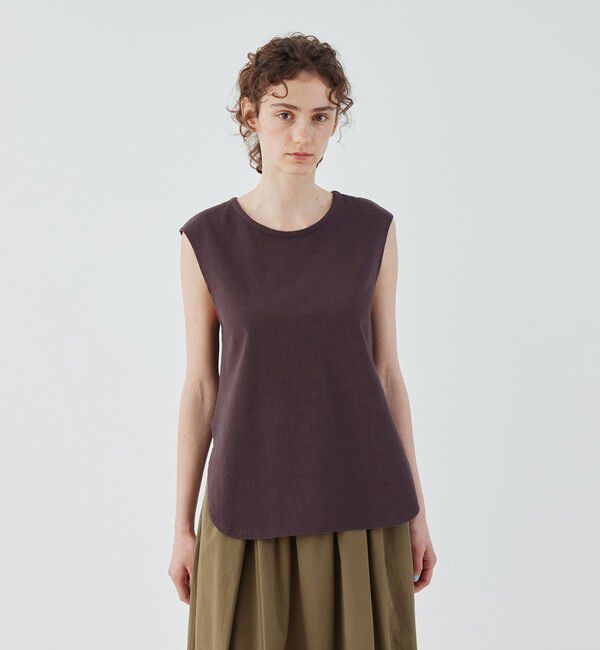 GALERIE VIE「ドライコットン ノースリーブ クルーネックプルオーバー」|Tシャツ・カットソー|